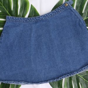 Denim Circle Skirt with Zipper Back